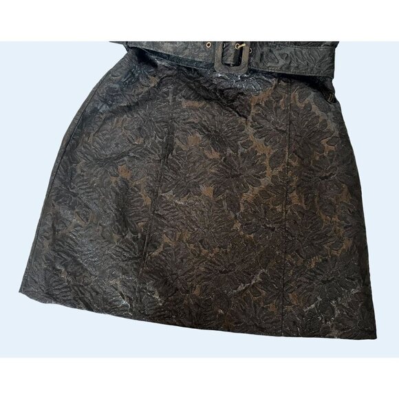 FREE PEOPLE Show Stopper Black Jacquard Mini Dress Size 10 - Picture 4 of 7